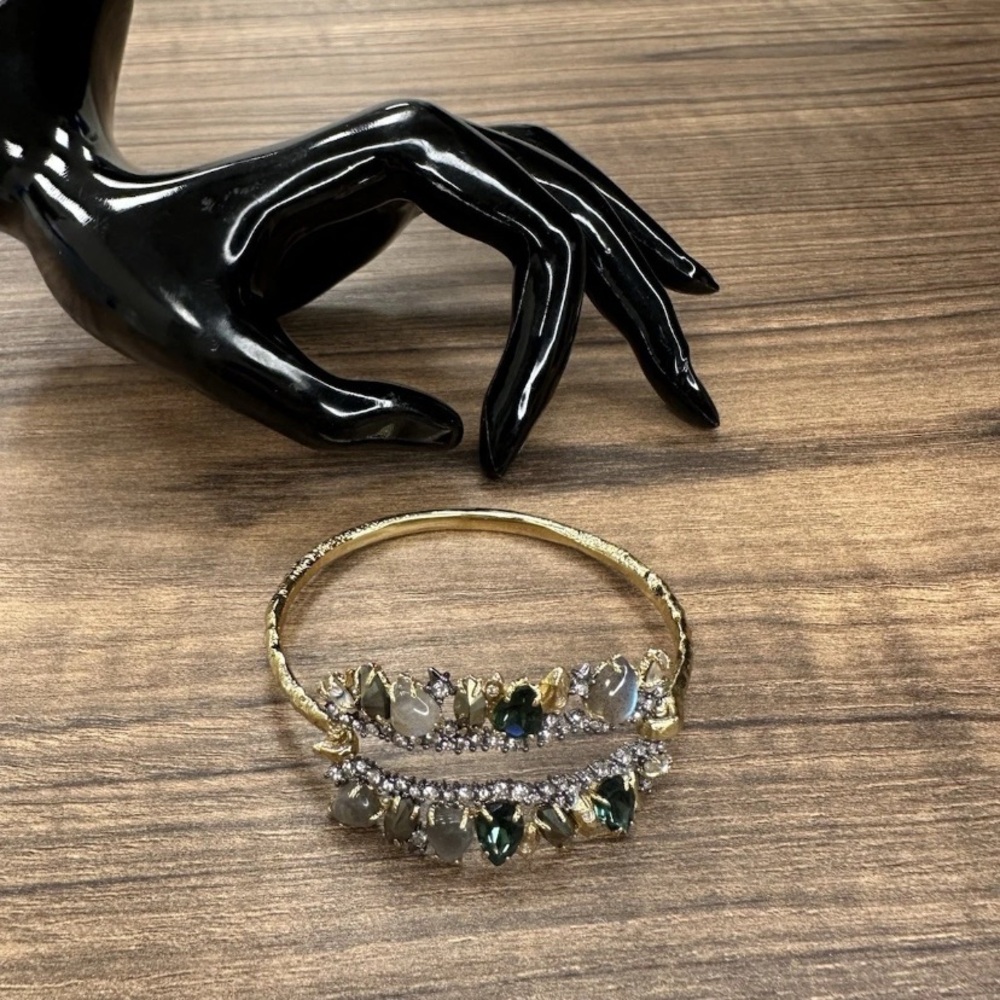 Alexis Bittar Multicolor Swarovski Crystal Bracelet in gold tone setting - Picture 4 of 11